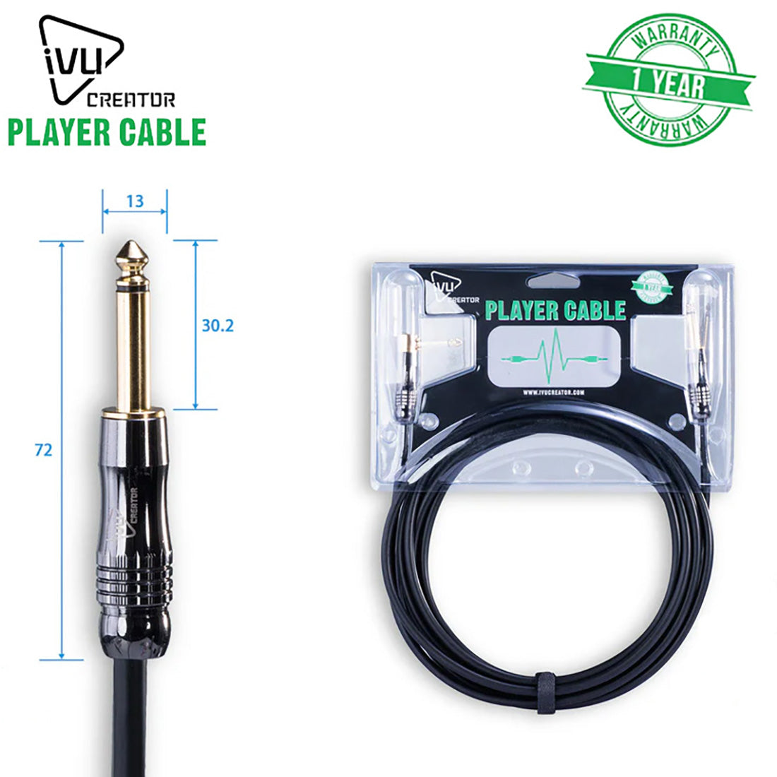 IVU CREATOR PLAYER 5M S/L 吉他導線 5米一直一L頭